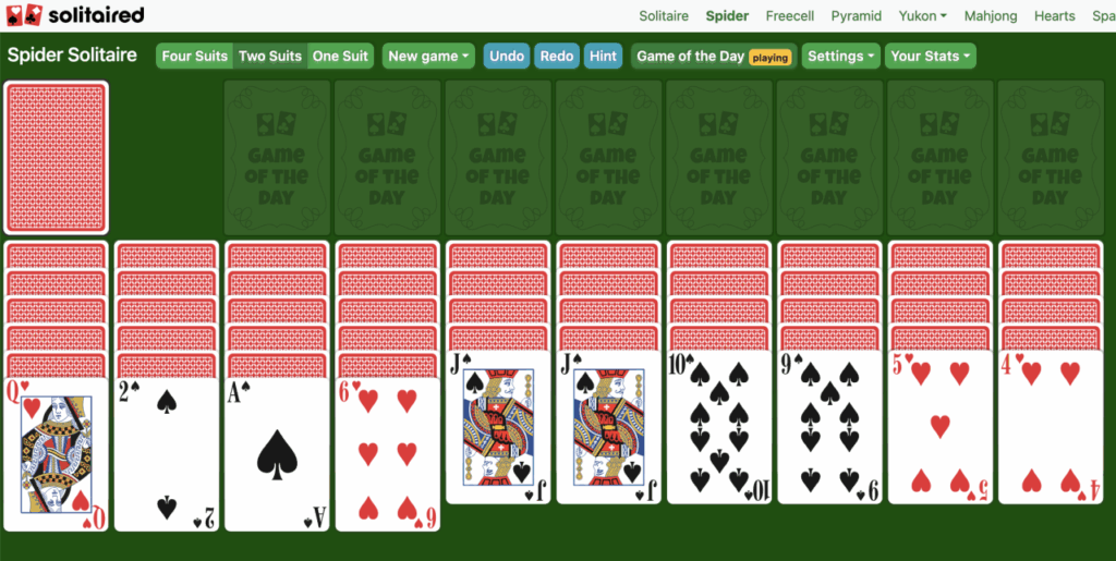 Spider solitaire online