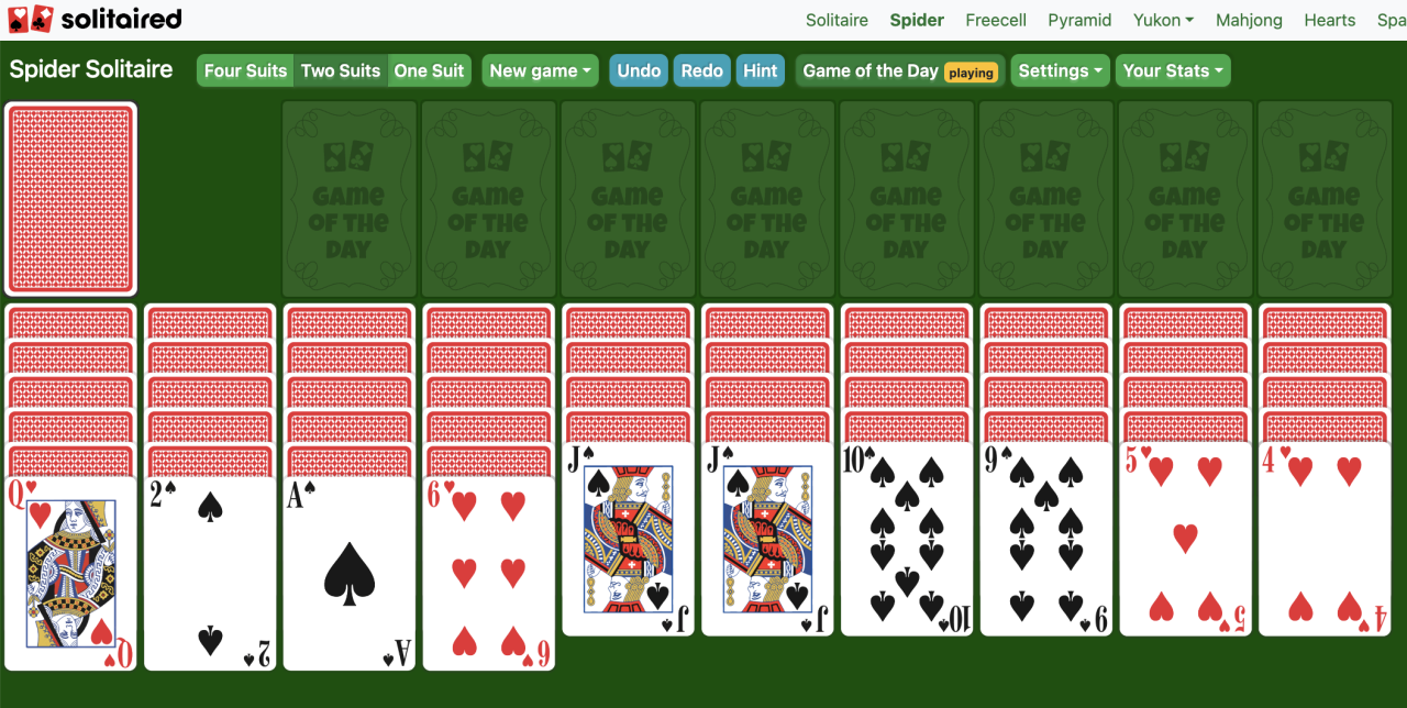 Spider solitaire online